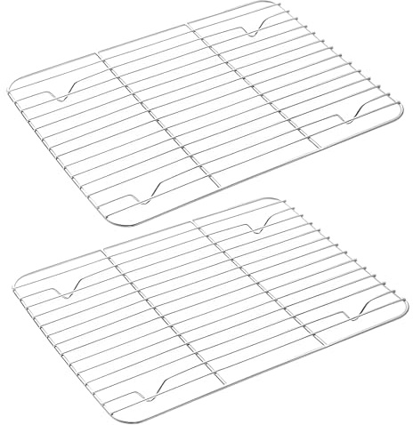 VEOIRXU 2 Pièces Grille De Refroidissement Pâtisserie Grille Patisserie Grille Rectangulaire Pour Pâtisserie Rack De Refroidissement De Gâteau Grille De Cuisson Pour Rôtir Cuisson Barbecue 24,7x18,5cm