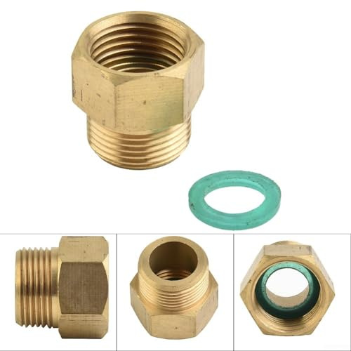 M22 x 1,5 auf G 1/2 Zoll Adapter, Messing-Hochdruckreiniger-Anschluss für 22 mm Stecker auf Buchse 18,63 mm Schlauch