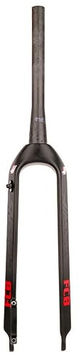 Forcella rigida MTB in fibra di carbonio 26/27,5 9x100mm QR Forcella anteriore ultraleggera per mountain bike Tubo conico senza filettatura da 1-1/8 39,8MM Freno a disco (Colore: Nero, Misura 26)