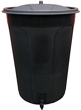 Large Water butt 210 Litre Water Butt Kit includes Tap and WaterButt Lid for Home, Conservatory, Garden, Garage, Office or Shed - Black 210L