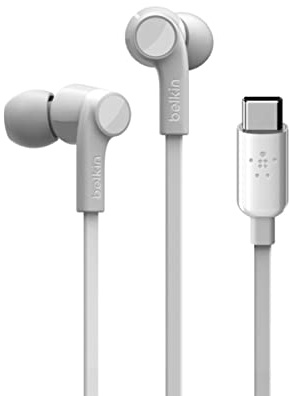 Belkin Rockstar Earphones with USB-C Connector for Samsung Galaxy Note10, Note10+, S10, S10+, S10e, Google Pixel 3, 3XL, iPad Pro, Oculus Quest 2 and Others (USB-C In-Ear Earphones)
