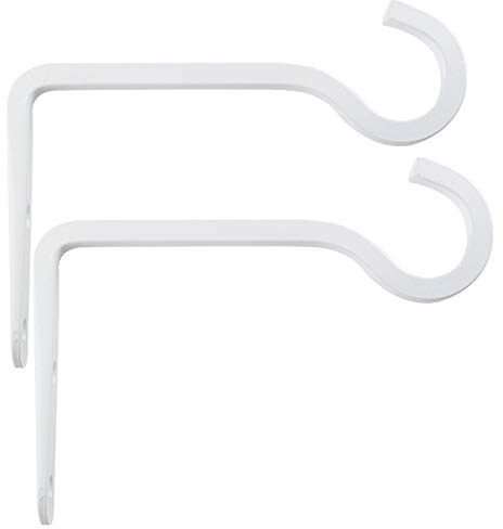 Wandhalterung blumenampel, 2 PCS Pflanzenhalterung Blumenampelhalter Eisen Wandhaken Blumenampel Wandhalter Haken zum Aufhängen von Pflanzer Vogelhäuschen Laterne Windspiele Wandleuchter, Weiß