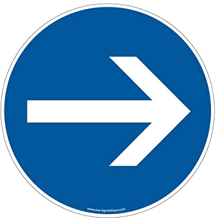 AUA SIGNALETIQUE - Panneau Circulation Sens Obligatoire - Ø 300 mm, Aluminium Dibond 3mm
