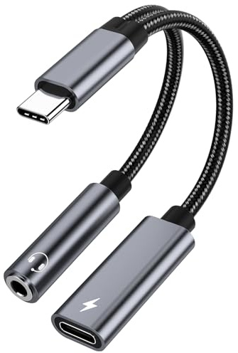 Samsung Galaxy S26 Headphone Adapter, USB C to AUX Mic Jack with PD 60W Fast Charging for Stereo, Earphones, Compatible with Samsung Galaxy S26/S26+/S26 Ultra/S25/S25+, Google Pixel 10/9