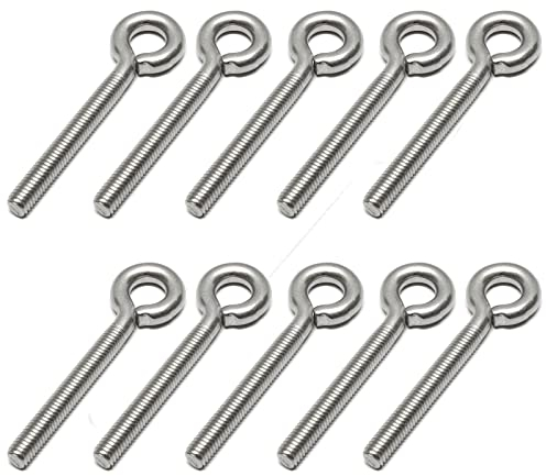 PRIOstahl Ösenschraube mit metrischem Gewinde Schraubhaken Augschraube - M6x40mm x 10 Stück Gewindeösen Oese Hakenschrauben Einschraubösen Ringschrauben Haken zum Schrauben aus Edelstahl V2A