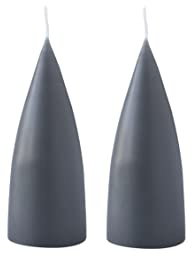 Kunstindustrien® Stumpenkerzen, Hergestellt in Dänemark, 43 Farben verfügbar, Kegel Kerze, Durchgefärbte Stumpenkerze lange Brenndauer von 15 Stunden, Kerzen Deko, 2 Stück 6,5 x 16cm (Kohle Grau)