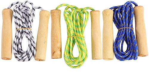 Toyvian 5stücke Sport Springseil Mit Holzgriff Für Fitness-training Trainingsseile Für Seilspringen Tragbares Springseil Für Zuhause Und Draußen