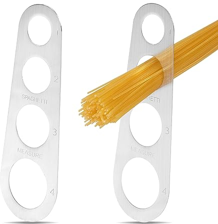 Spaghetti Messen Edelstahl Spaghetti Portionierer Spaghettimaß mit 4 Messlöchern Küchenhelfer Werkzeuge 2 Stück