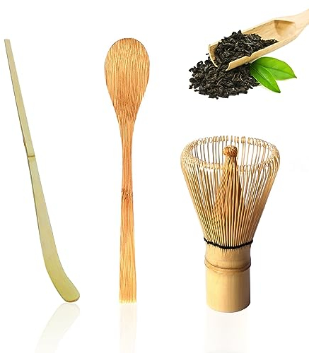 1 cepillo batidor de té Baubon Li, 1 dial de té, 1 cuchara de té de mango largo, agitador de matcha, herramientas tradicionales para el arte del té, accesorios de dial de té