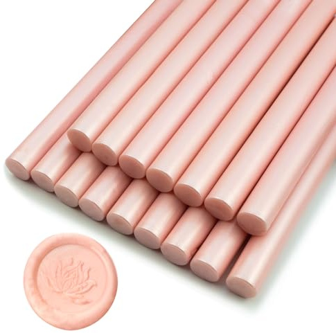 Wachs-Siegel-Sticks, Ioggtser 16 Stück Klebepistole Wachs-Siegel-Sticks für Wachs-Siegel-Stempel, Siegel-Wachs-Sticks für die Herstellung exquisiter Wachs-Siegel(Pearlescent Pink)