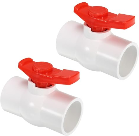 PATIKIL Kulventil 50 mm inre diameter vit/röd 2 stycken