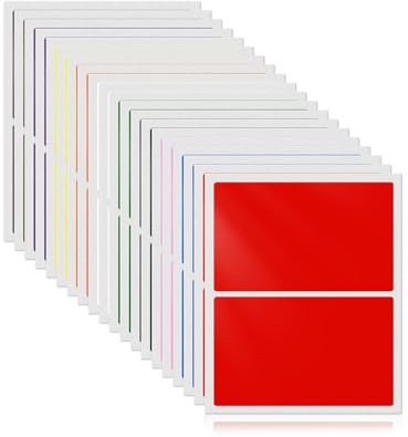 YIKIADA 10 Farben Rechteckig 75 × 50 mm Etiketten Bunt Selbstklebend Farbig Aufkleber Beschreibbar Marmeladen Klebeetiketten für Lager Büro 40 Stück