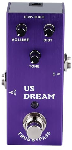 Pedal de Loop True Bypass, Keenso Interruptor de Bucle Doble para Guitarra Múltiples Tonos Efecto de Distorsión Tamaño Compacto Color Púrpura Ideal para Músicos