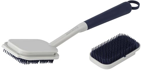 Beldray Deep Dish Handheld Washing Up Brush, Soft Rubber Bristles for Scratch-Free, Ideal for All Surfaces, Precision Cleaning, Hanging Loop for Easy Storage, LA032814FEU7, Bleu Navy, One Size