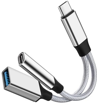 GELRHONR 2-in-1 USB-C OTG-Ladegerät - Typ-C-Splitter für Telefone, Laptops, Tablets, Ventilatoren und Drucker