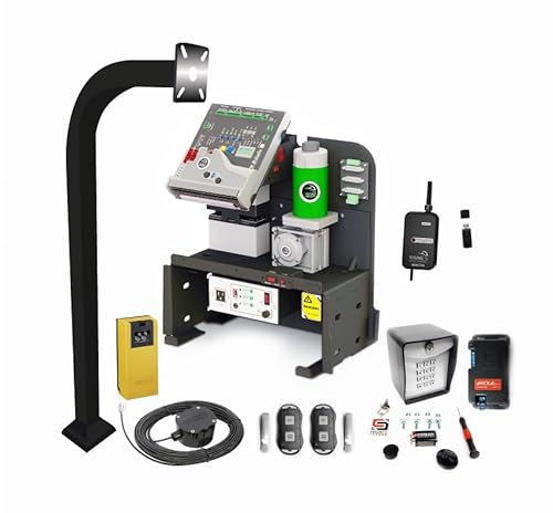 Viking H10 Residential Slide Gate Operator Bundle with Monitor, Photocell, Security Brands Ridge Wireless Keypad, Transceiver, Transmitter, 42 Pedestal, Cartell CP-4 Automatic Gate Opener, Gray