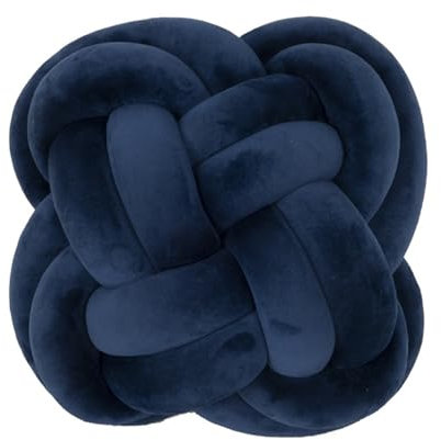 Viusneun Knotenkissen Weiche Dekoratives Kissen Rundes Wurfkissen,30x30x12 cm Groß Handgefertigtes Plüsch Knot Kissen, Modern Home Dekokissen für Wohnzimmer Sofa (Marineblau)