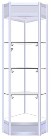 Curio Luxus-Vitrine aus Glas mit Schloss, Sammlerstücke, Vitrine für Büro/Schlafzimmer, Eck-Bücherregal, Ständer mit Montage erforderlich