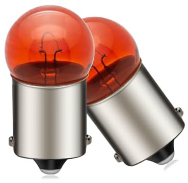 SOFOC BA15S 6V 10W 1156 Amber Gelb Blinker Leuchte Seitenleuchte 180°-Stift P21W Einfachkontakt/Strahl Bajonettsockel Mini G18 Birne 2Stk