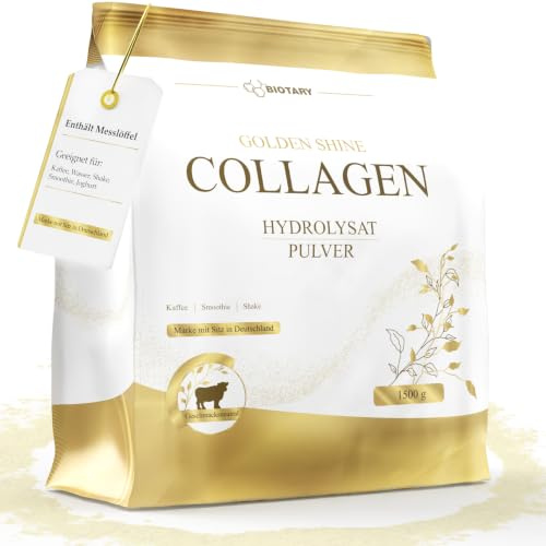 BIOTARY Poudre de Collagène 1500 g 100% hydrolysat de collagène pur peptides de type 1, 2 et 3 excellente solubilité goût neutre formule pure qualité contrôlée