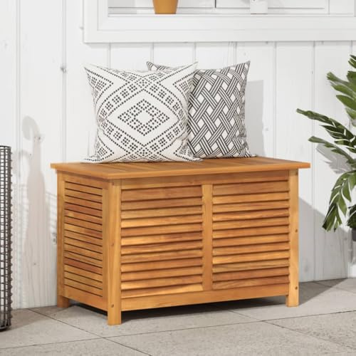 Hoodmeel Gartenbox Holz Auflagenbox Holz wasserdicht Holztruhe mit Deckel Aufbewahrungsbox Auflagenbox Akazie Wetterfest-90 x 50 x 56 cm