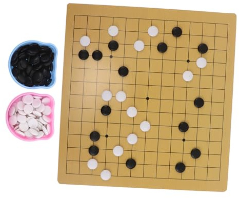 CORHAD Go Spielset mit Doppelseitigem Brett Niedliche Bär Box Leichtes Tragbares Strategiespiel Anfängerset für Familie und Reise Mobiles Schachbrett