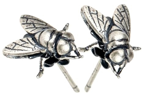 Uonlytech Boucles D'oreilles Punk pour Femme en Argenté S925, Forme Mouche, Paire Unique, Design et Délicat, pour Cérémonie ou Rendez-vous, Solide et Anti-oxydation