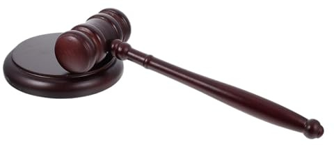 Martelli da giudice in legno, Martello Del Giudice In Legno Marrone Scuro for Tribunale D'Aste Manico Da 25 Cm