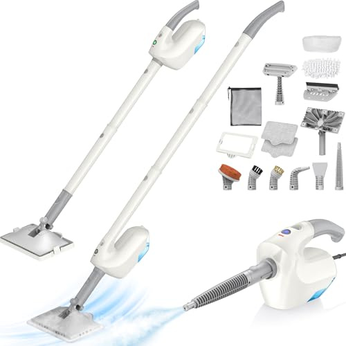 Upgraded Steam Mop with Detachable Handheld Steamer, Multi & Up 10-in-1 Steam Cleaner with 350ml Tank,10s Heat-Up, 7M Cord, 120℃ 1300W Powerful Floor Steam Mop for Hardwood Floors, Grout, Carpet
