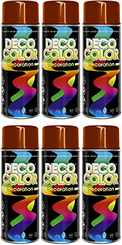 Deco Color 6er Sparpack DC Lackspray glänzend 400ml nach RAL freie Farbauswahl (6 Dosen in rubinrot glanz RAL 3003)