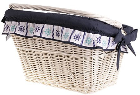 e-wicker24 Alles aus Weide, vorn geflochten, robuste Metallhalterungen, elegant, leicht, umweltfreundlich, praktisch, perfekt für jedes Fahrrad