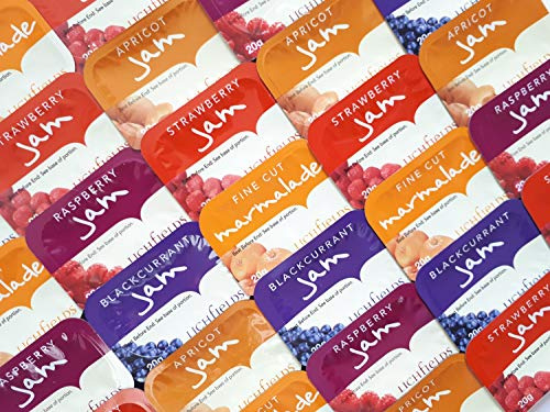 Jam Marmalade Individual Assorted Single Portions Mixed Flavours Selection (60 Portions)