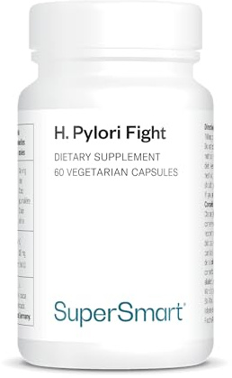 H. Pylori Fight - Lactobacillus Reuteri - Aide à Combattre Helicobacter Pylori - Contribue à Atténuer les Problèmes Liés à l'Estomac - Sans OGM - Sans Gluten - Supersmart