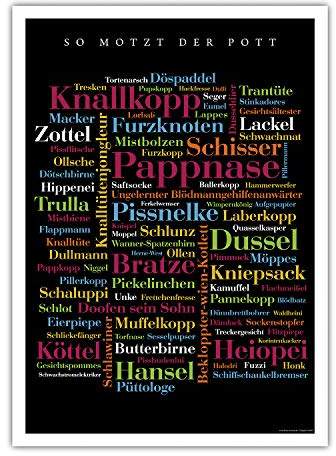 Deine Wörter Poster Ruhrpott Schimpfwörter (50x70 cm)