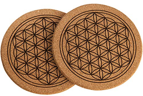 Spruchreif | Sous-verre en Liège Fleur de vie | Dessous de Verre | Dessous de verre Fleur de vie | Symbole spirituel | Cadeaux ésotérisme 🔮