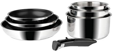 SITRAM - 713515 - Batterie de 7 pièces Sitramovible Arpège en inox - revêtement anti-adhérent - Tous feux DONT induction
