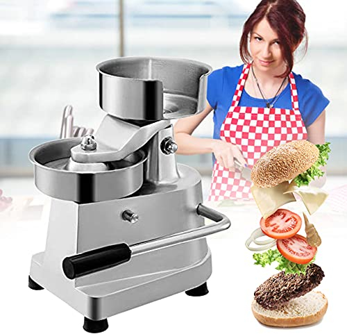 ZhiLianZhao Burgerpresse Profi, Manuelle Burger-formingmaschine Aus Edelstahl, mit 500 Fettdichten Papieren, für Hamburger, Fleisch, Patty,150mm