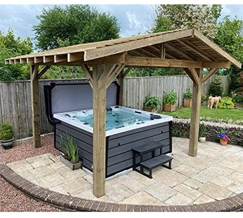 Pressure Treated Premium Timber Pergola - Featheredge Roof (2.7, 2.4)