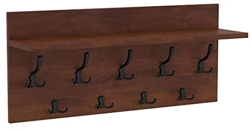 AKKE Wandhaken Garderobenhaken - Kleiderhaken Wandgarderobe Garderobenleiste Mit Ablage - Verti 90 Caravaggio/Schwarz