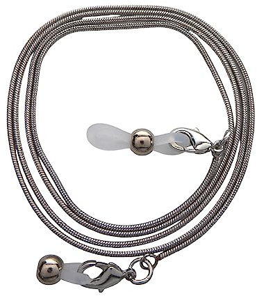 XieXie 2 Stück Edelstahl Brillenkette Brillenband Schlangenkette mit Premium Brillenösen für Damen und Herren