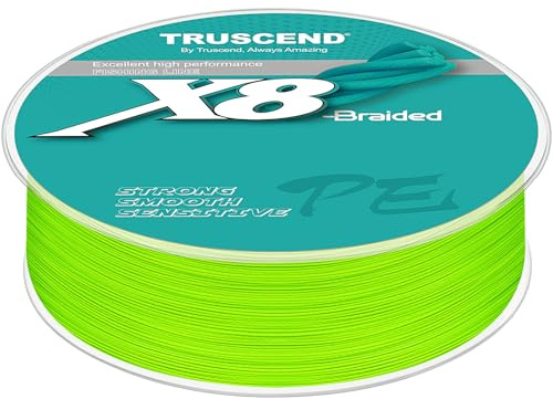 TRUSCEND Línea De Pesca Trenzada X8, Duradera Y Valiosa Línea Trenzada De Polietileno para Profesionales, MáS Delgada Rendimiento Más Suave para Lanzar Bien, Equipo De Pesca De Agua Dulce