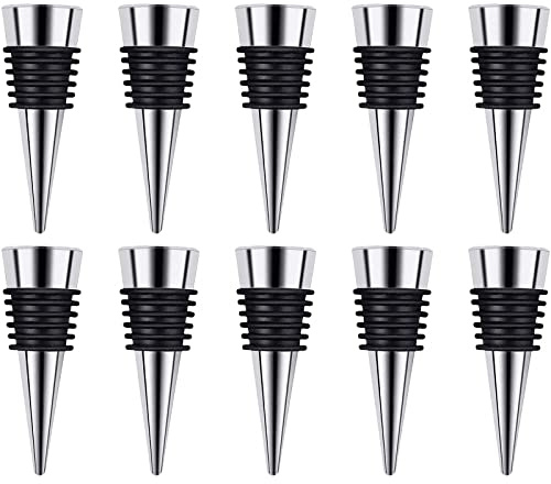 Stainless Steel Wine and Beverage Bottle Stoppers Ball Designed Wine Bottle Corks Tapered Storage Crafts Art DIY (10)