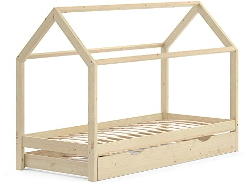VitaliSpa Hausbett Wiki, Naturholz, 90x200 cm