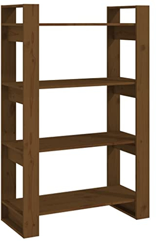 vidaXL Estantería/Divisor Espacios Madera Pino marrón Miel 80x35x125cm