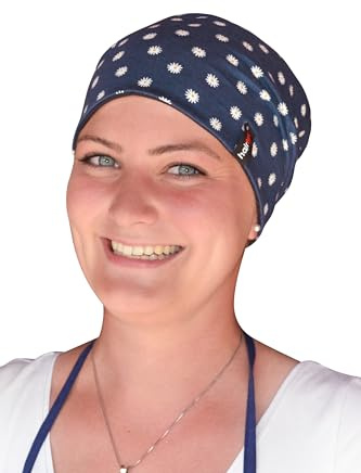 hairtex Stall-Beanie Unisex - Schützt vor Gerüchen - Wasserresistent, Schmutzbeständig, Atmungsaktiv Blümchen blau Einheitsgröße