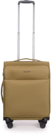 Stratic Light + Koffer Weichschale Reisekoffer Trolley Rollkoffer Handgepäck, TSA Kofferschloss, 4 Rollen, Größe S, Khaki