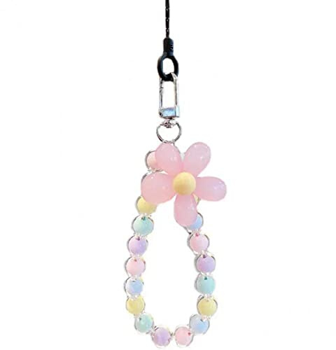 Fopytu Téléphone Strap Téléphone Mobile Lanyard Bracelet Fleur Fleur per Perle Chaîne De Téléphone Anti Lost Charme De Téléphone Mignon Téléphone Decoration De
