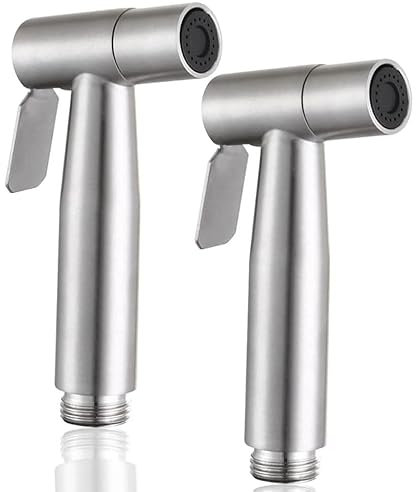 LATRAT Lot de 2 pulvérisateurs de toilettes en acier inoxydable - Douchette à main - Tête de pulvérisation pour WC, hygiène personnelle et nettoyage des couches