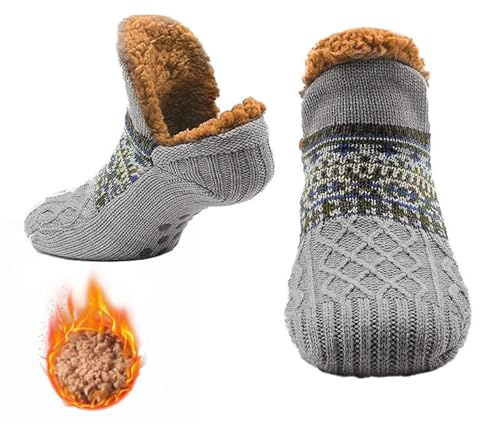 Baketron Chausson Chaussette Homme en Polaire Fantaisie Fourrée Polaire Chaussettes Noël Chaudes Antidérapantes Hiver Thermiques