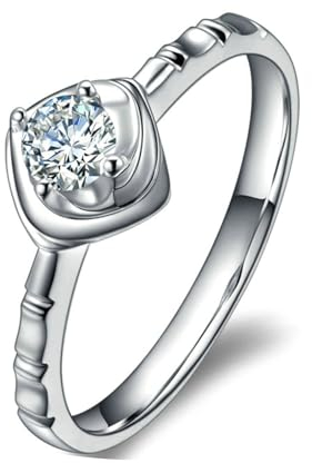 ANAZOZ Trauringe Platin 950, Damen Solitärring Hochzeit Ringe mit Labor Diamant 0,2 Karat größe 54 (17.2)